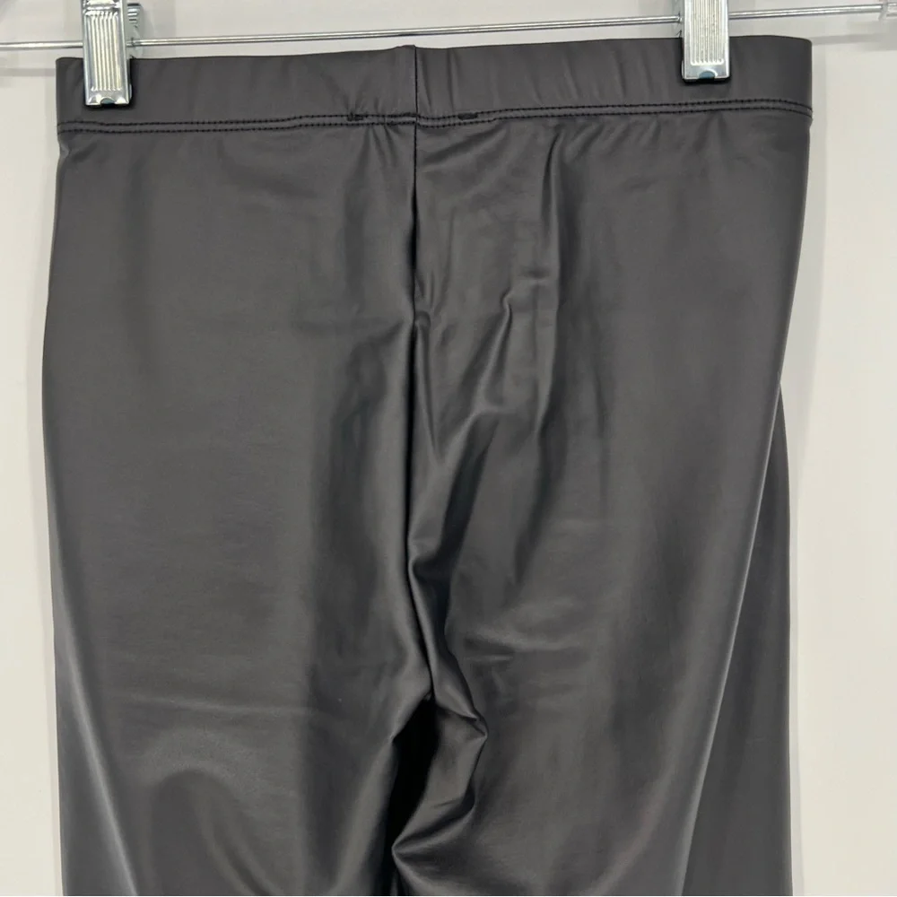NEW White Birch Womens Juniors Leggings Faux Leather Black Stretch Runs Small - Picture 4 of 8